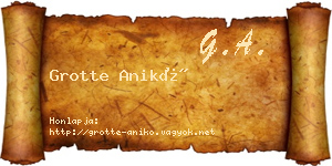 Grotte Anikó névjegykártya